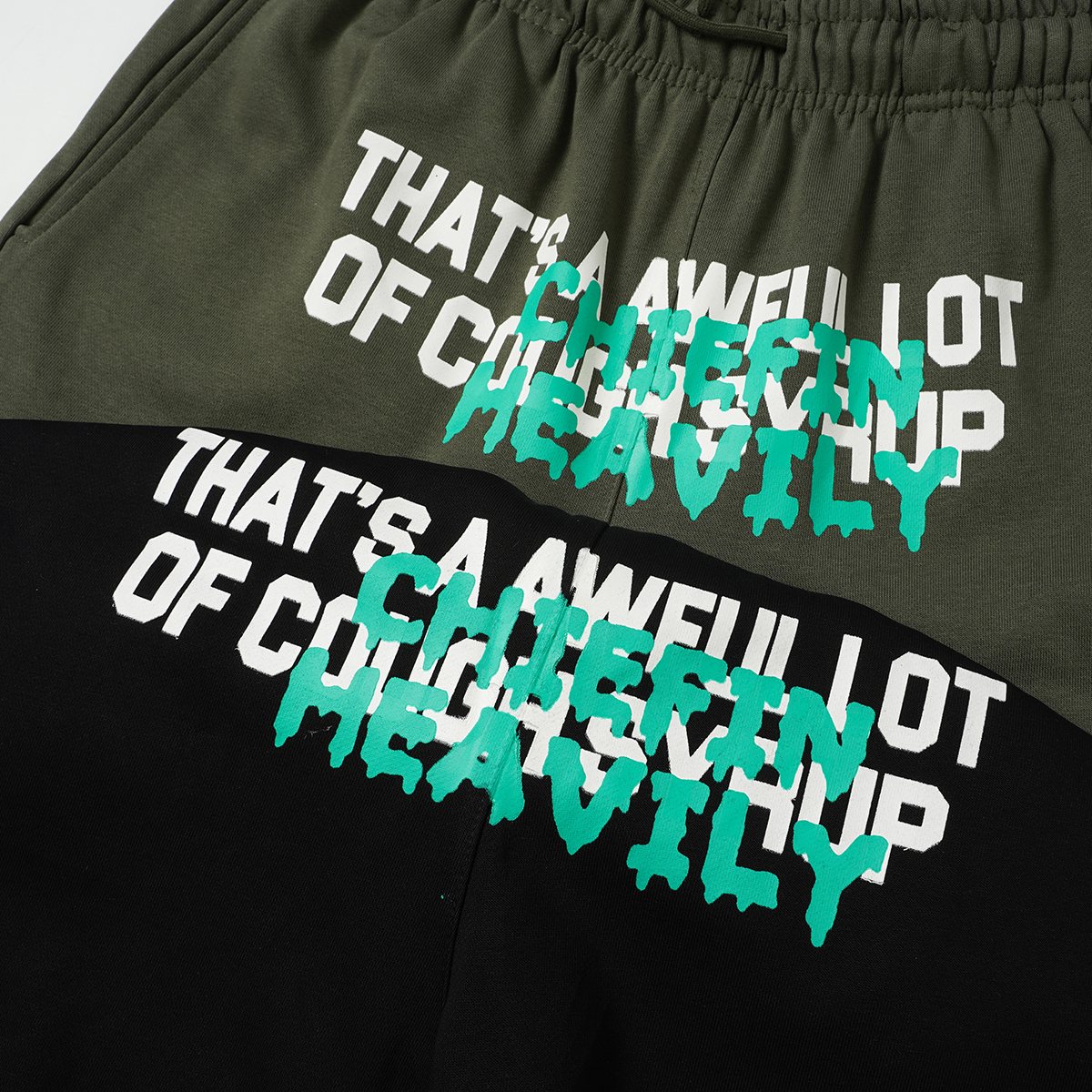 THAT'S A AWFUL LOT OF COUGH SYRUP Drawstring Graphic Shorts