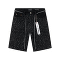 Purple Brand Rhinestone Denim Shorts