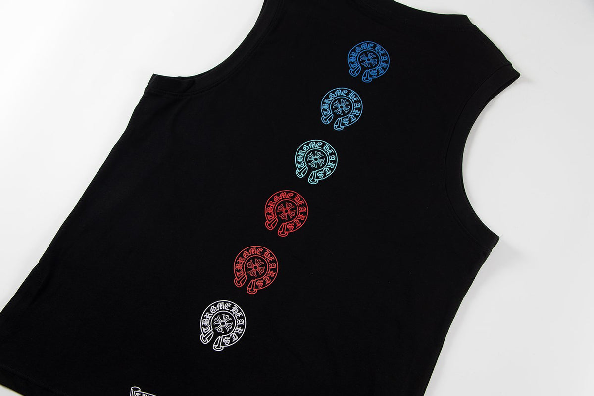 Chrome Hearts Rainbow Horseshoe Graphic Sleeveless T-Shirt
