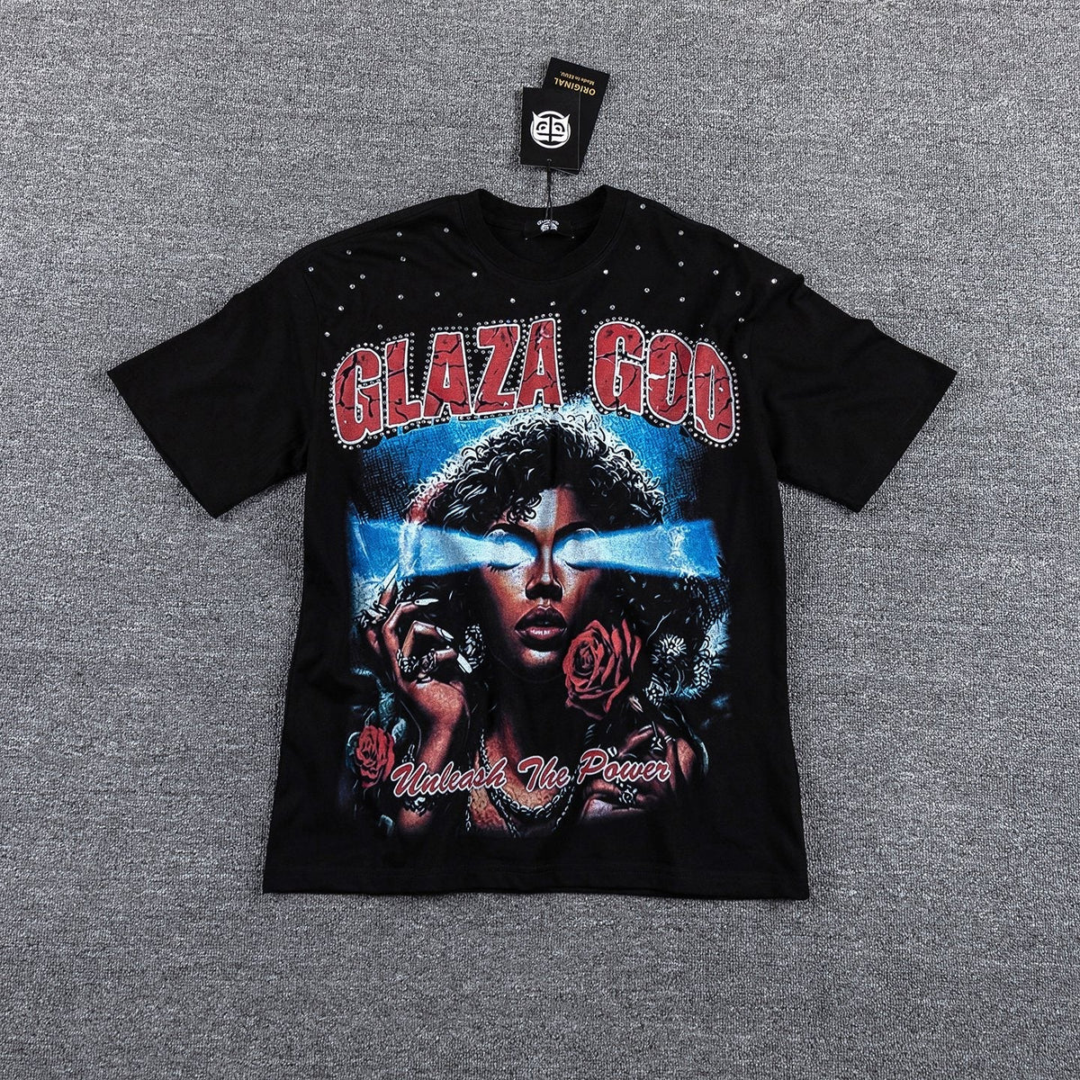 GLAZA GOD Unleash The Power Graphic T-Shirt