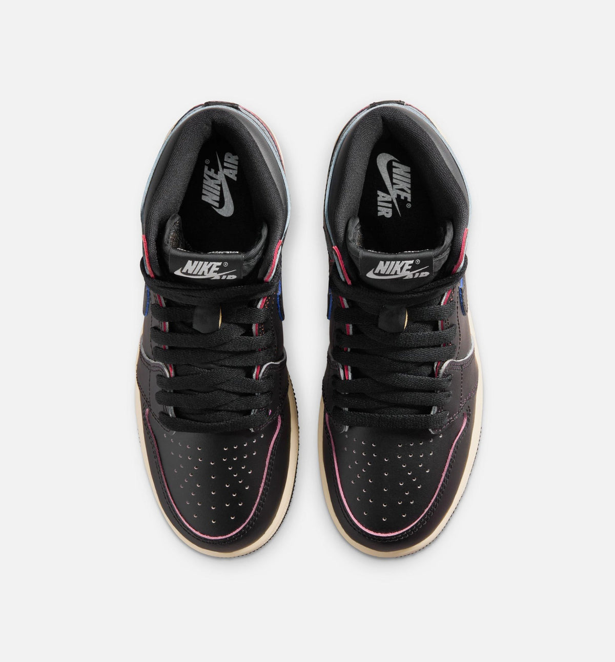 Air Jordan 1 Retro High OG Black and Muslin Grade School Lifestyle Shoes - Black/Muslin