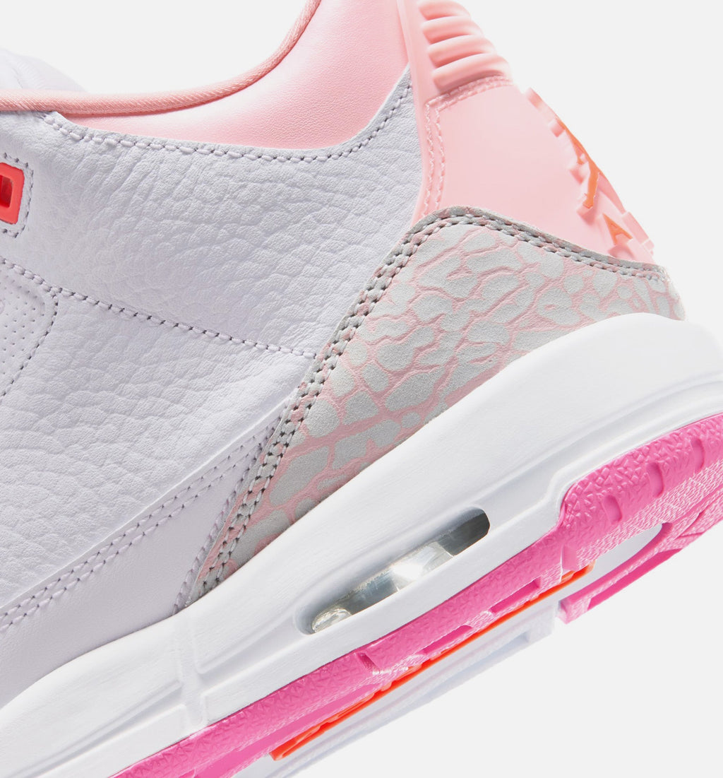 Air Jordan 3 Retro Spring Flowers Big Kids' Sneakers - Pearl Pink / Pink / Orange
