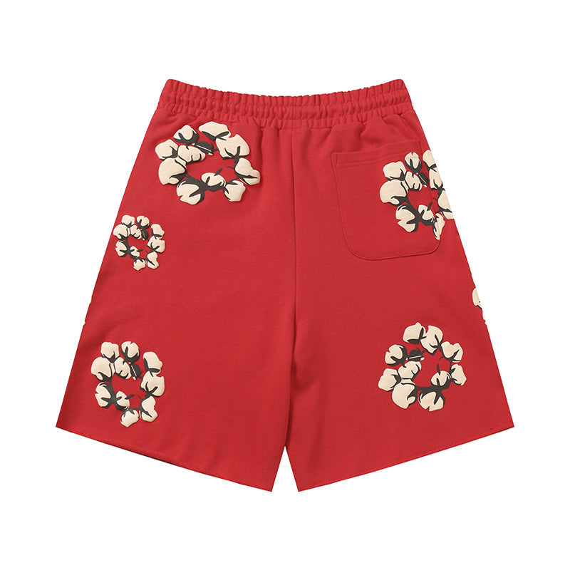 Denim Tears Shorts Yellow floral cotton