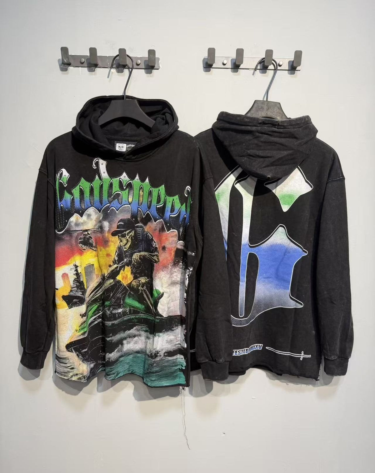 Godspeed Jet Ski Graphic Acid-Wash Hoodie