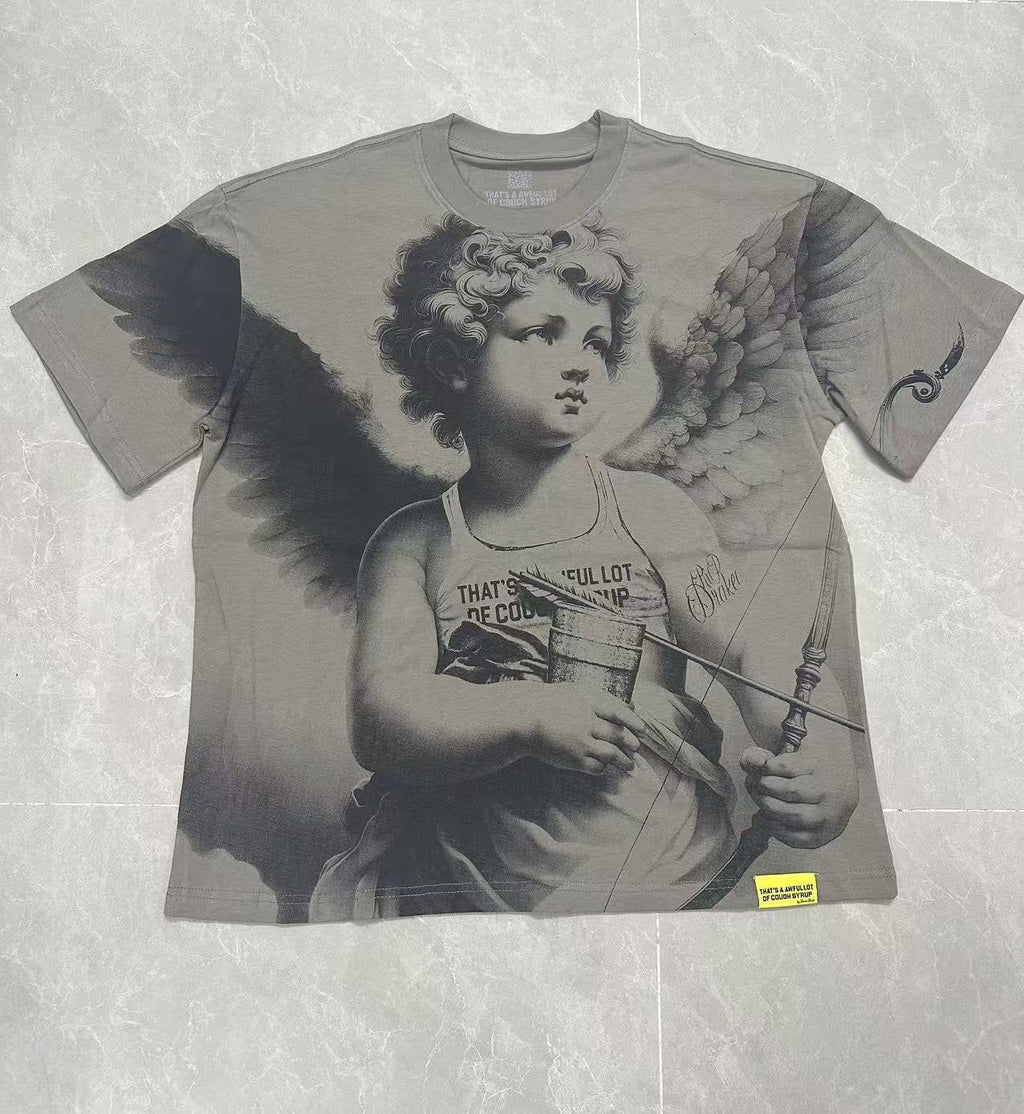 THAT'S A AWFUL LOT OF COUGH SYRUP Angel Gothic Text Graphic T-Shirt