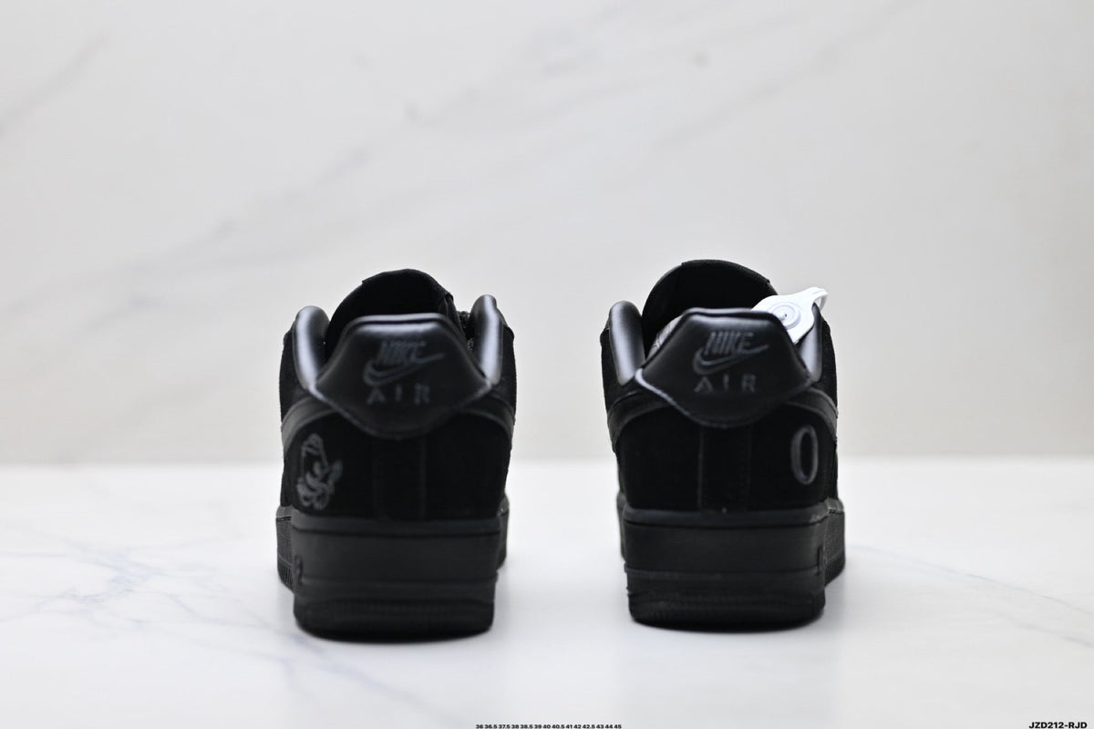 Nike Air Force 1 Low Triple Black Unisex Sneakers Style 15