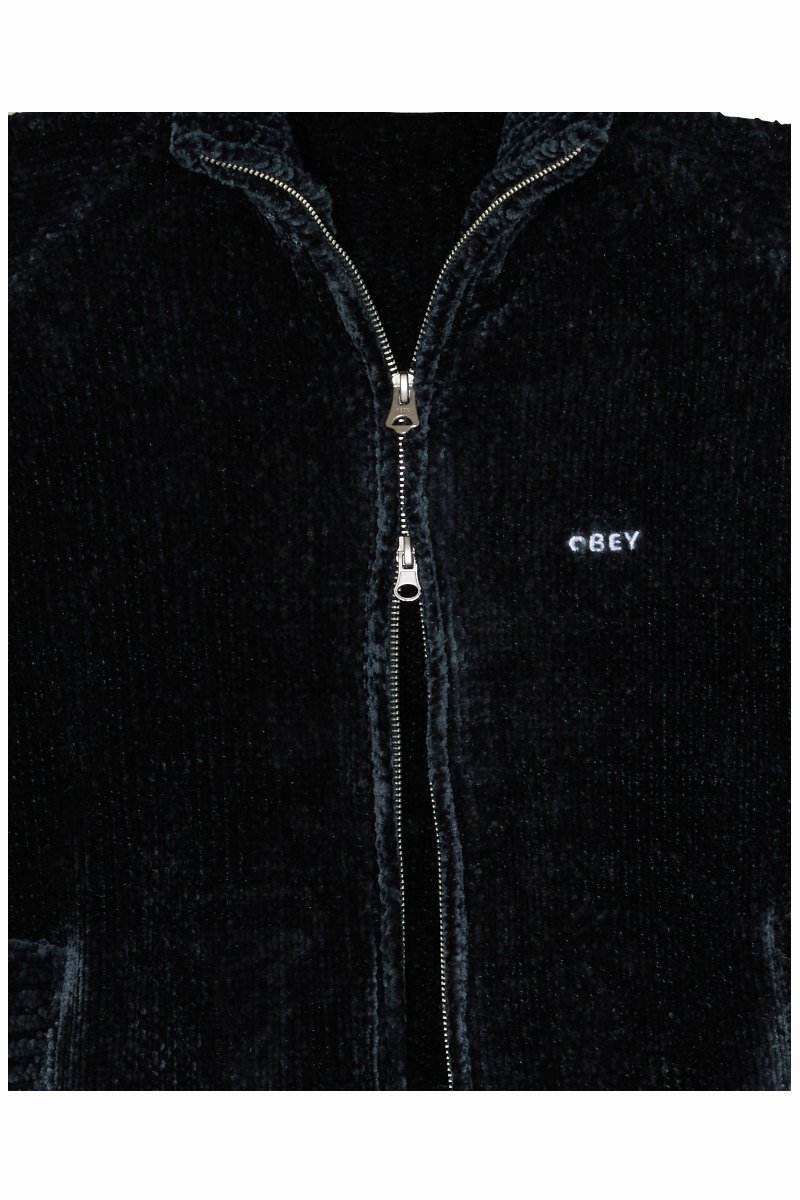 OBEY VAREN ZIP UP SWEATER Navy