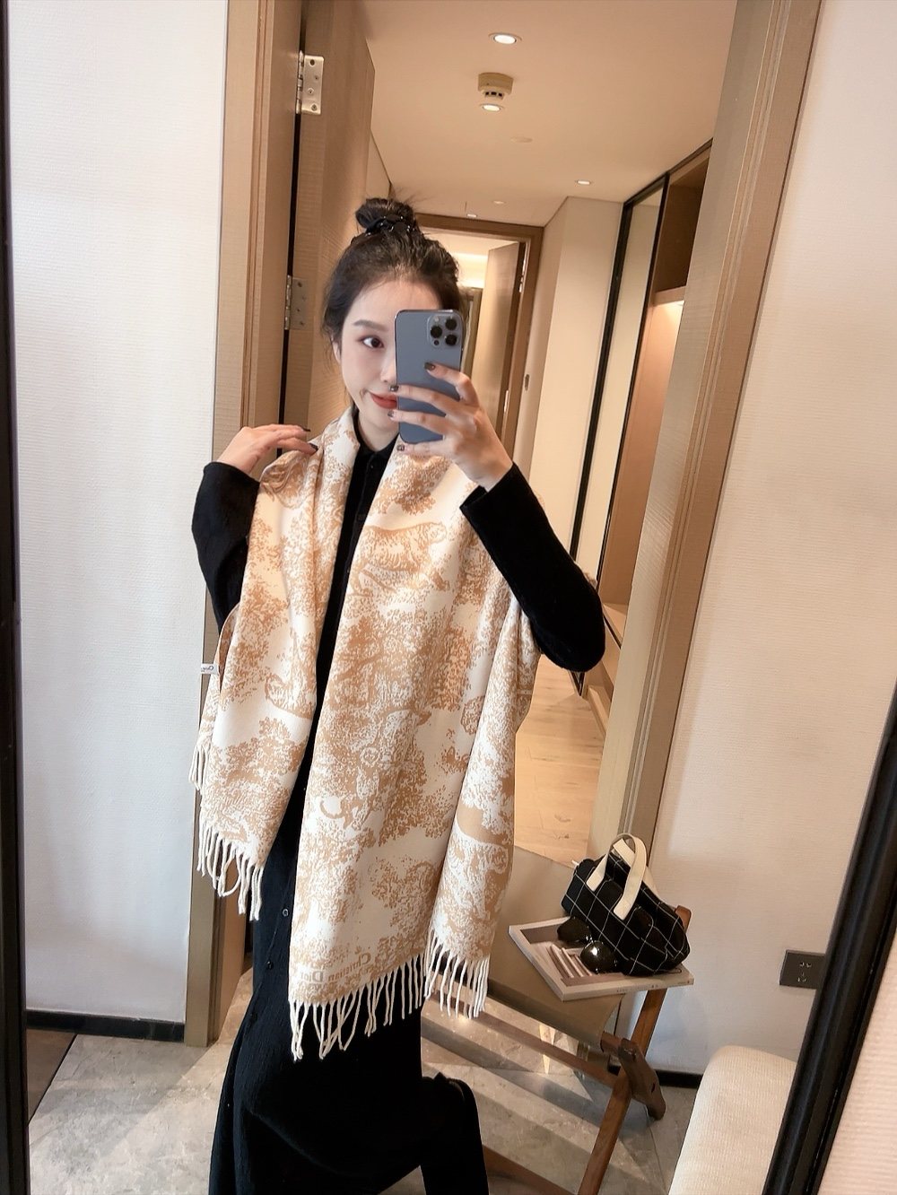Dior Animal Toile Fringed Scarf