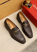 Louis Vuitton Brown Buckle Loafers - Rounded Toe