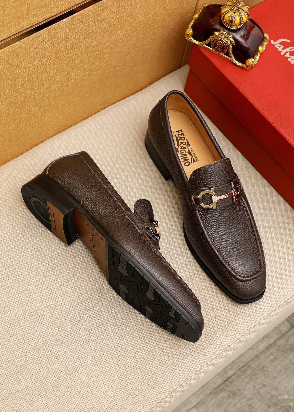 Louis Vuitton Brown Buckle Loafers - Rounded Toe
