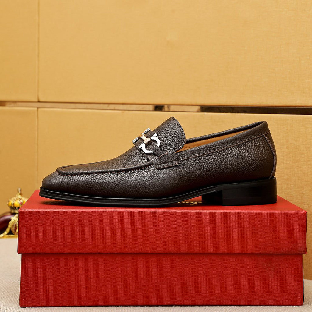 Louis Vuitton Brown Buckle Loafers - Rounded Toe