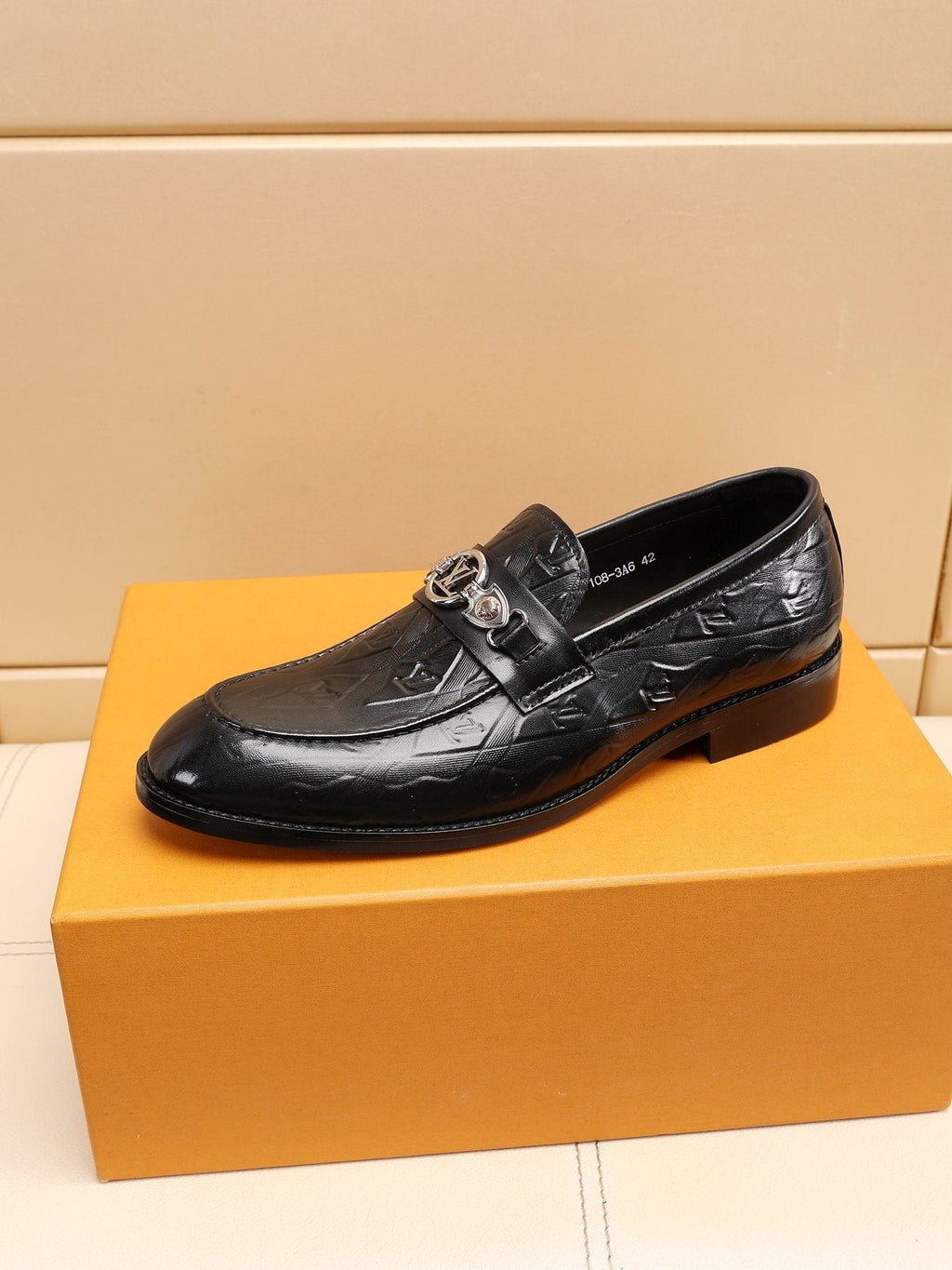 Louis Vuitton Black Embossed Loafers