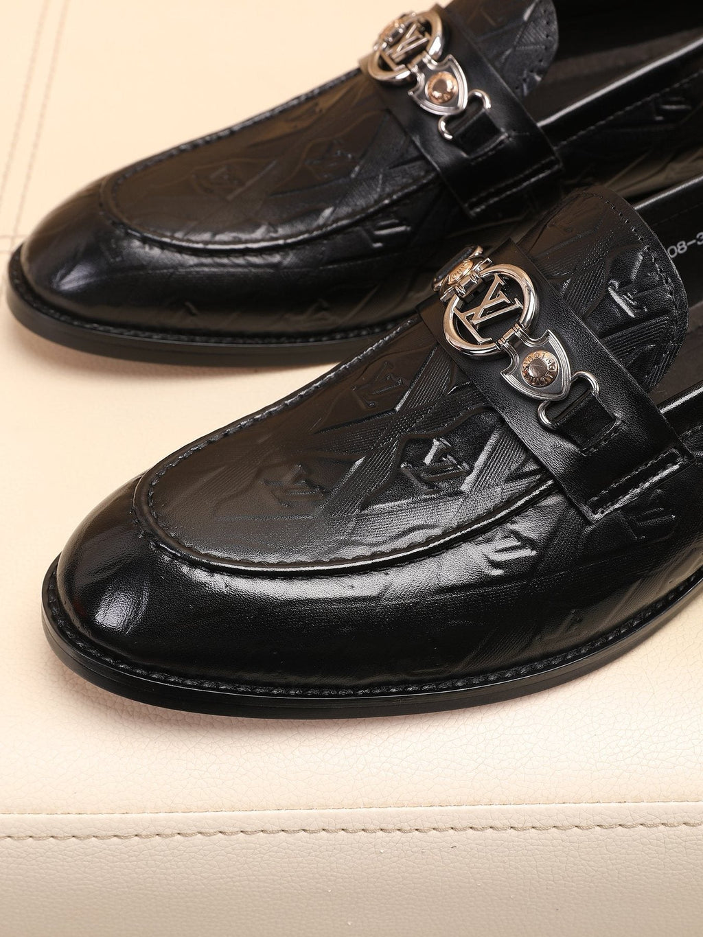 Louis Vuitton Black Embossed Loafers