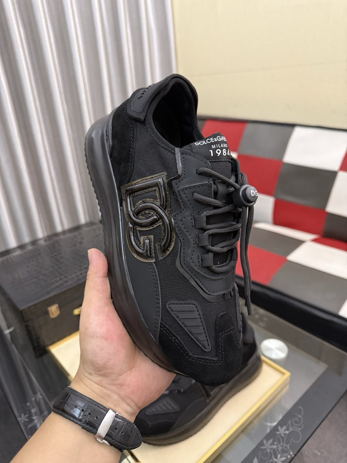 Dolce & Gabbana Black Paneled Sneakers