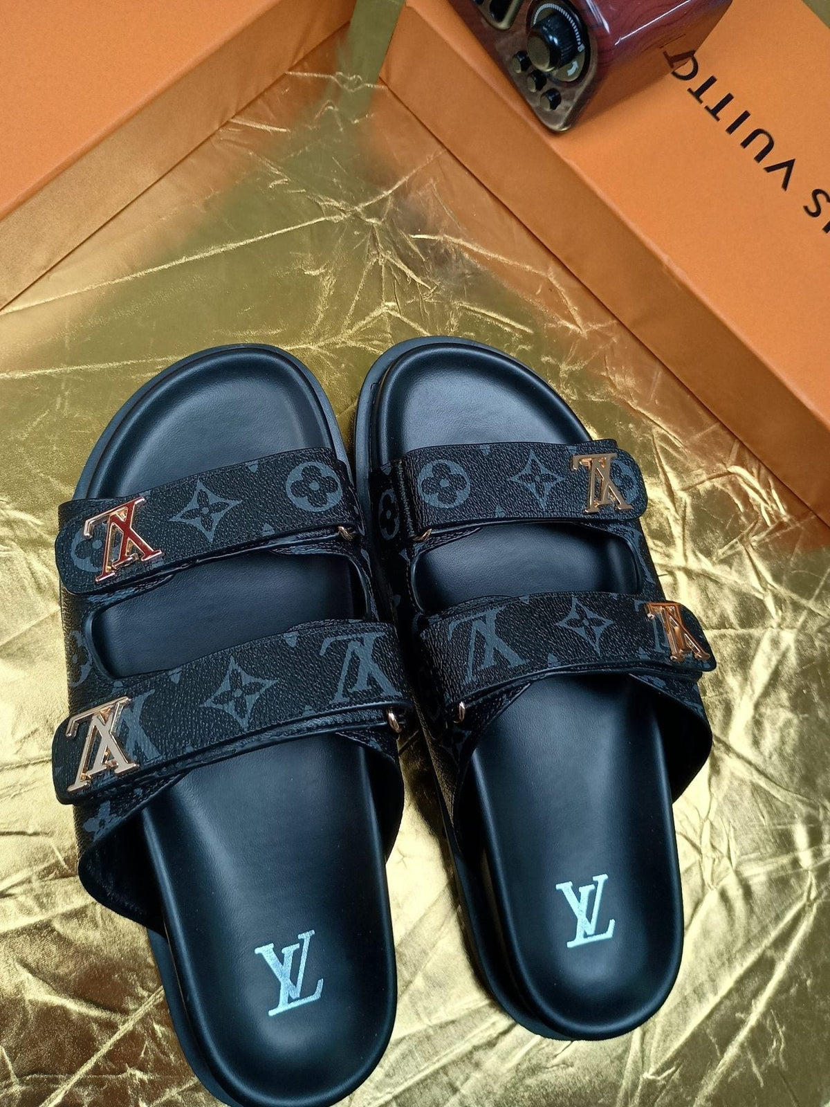 Louis Vuitton Monogram Double-Strap Slide Sandals