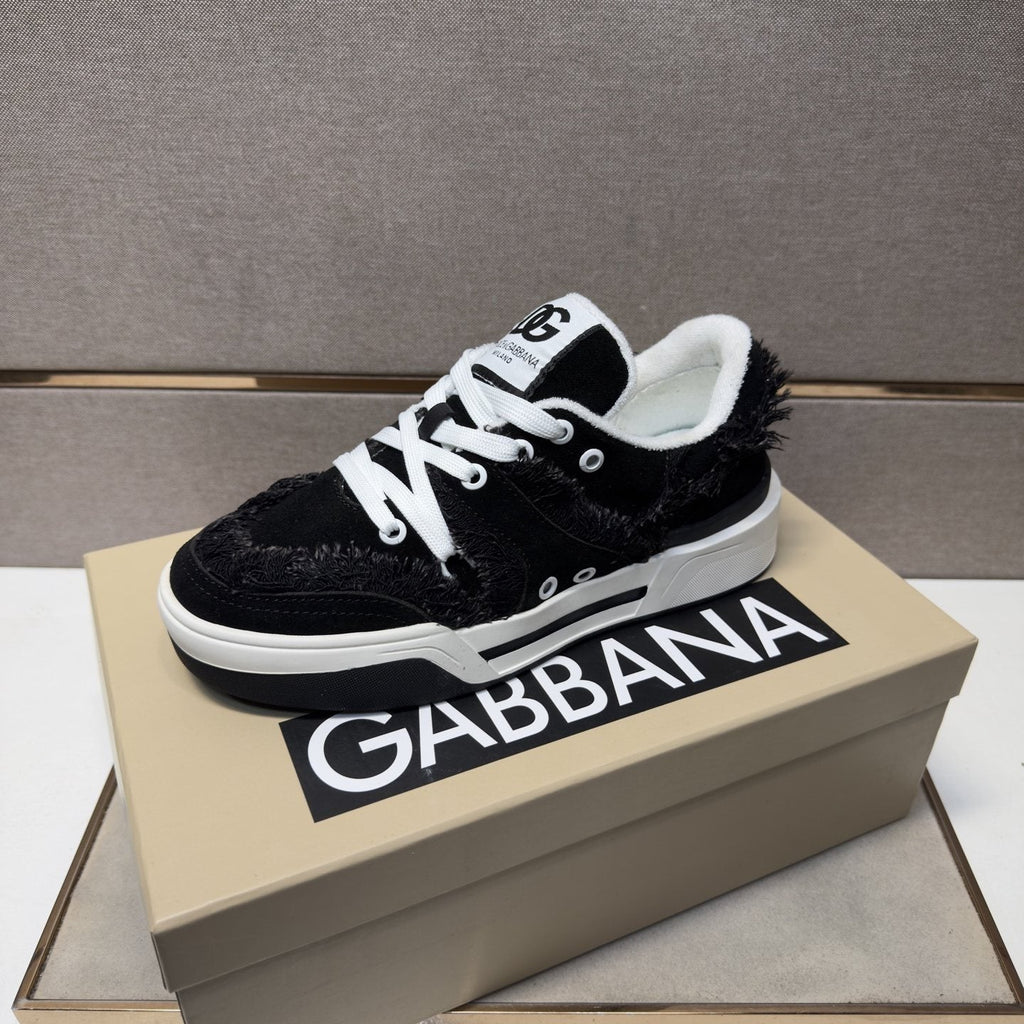 Dolce & Gabbana Black and White Low-Top Sneakers