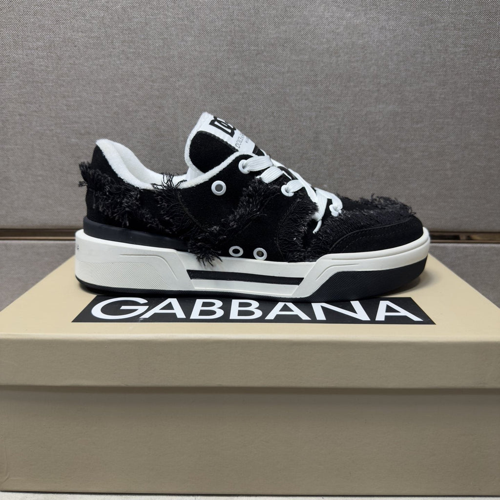Dolce & Gabbana Black and White Low-Top Sneakers