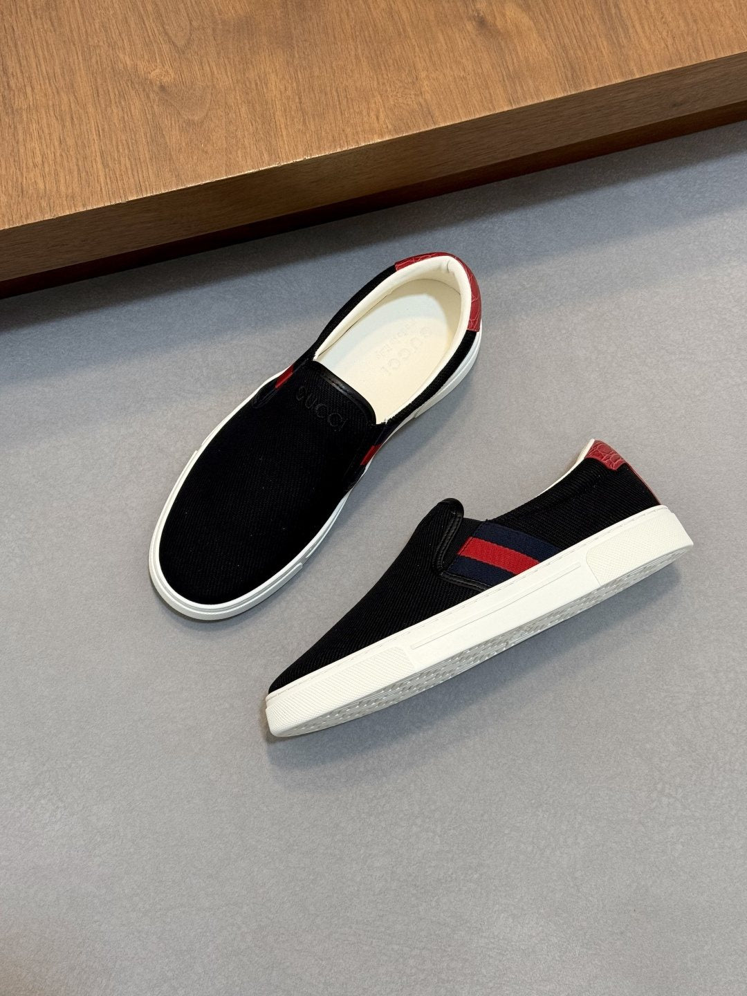 Gucci Web Stripe Slip-On Sneakers
