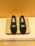 Versace Men's Black Gold Buckle Loafers