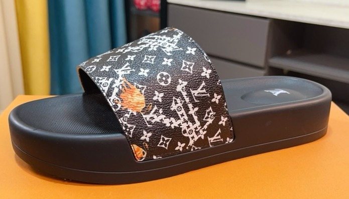 Louis Vuitton Men's Patterned Strap Slide Sandals