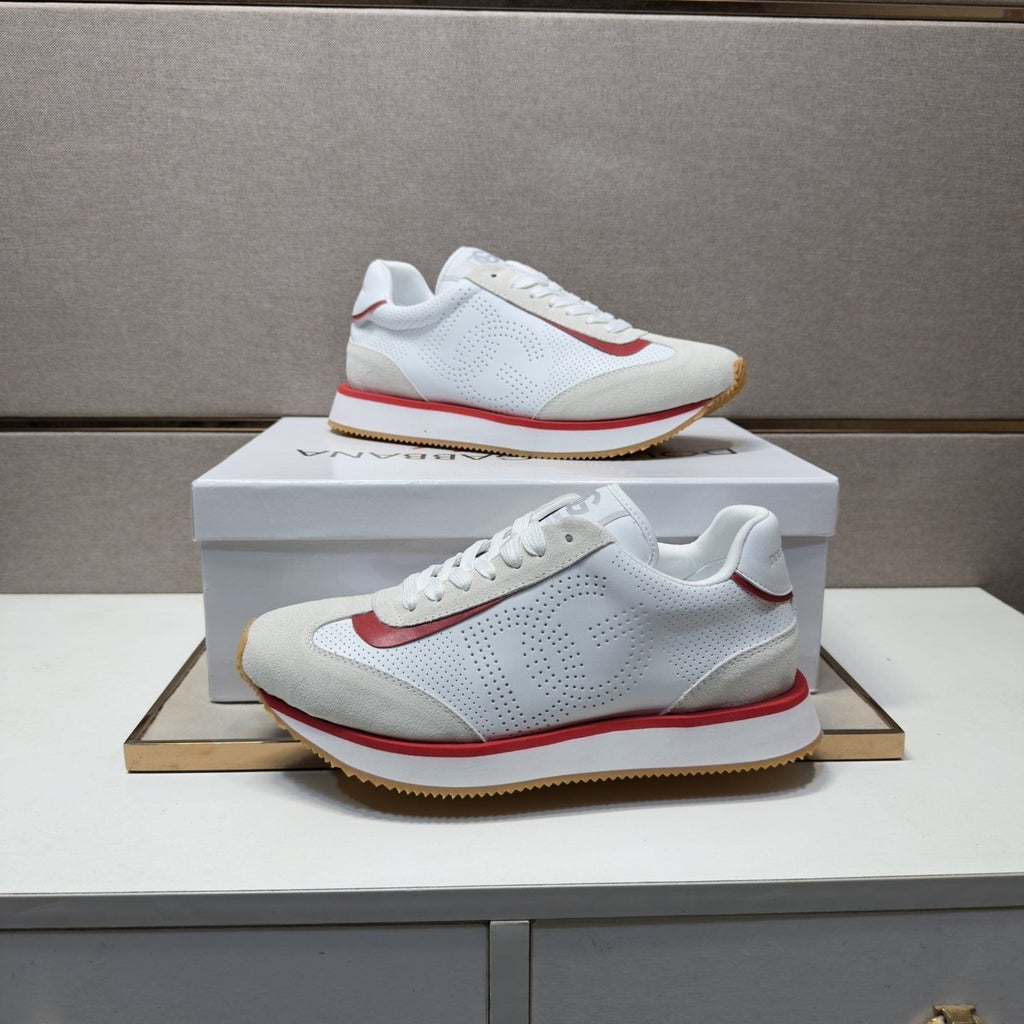 Dolce & Gabbana Men's White Red Gum Sneakers