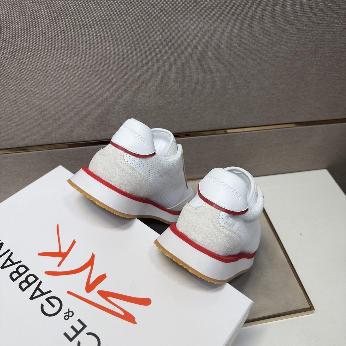 Dolce & Gabbana Men's White Red Gum Sneakers
