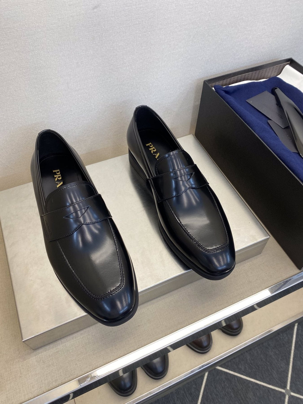 Prada Black Leather Loafers