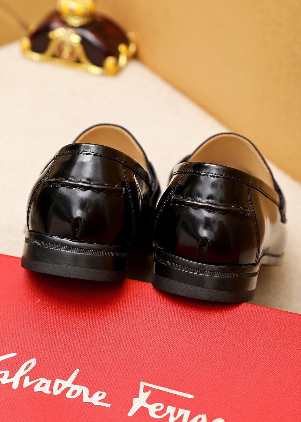 Ferragamo Black Buckle Leather Loafers - Silver-Tone Hardware