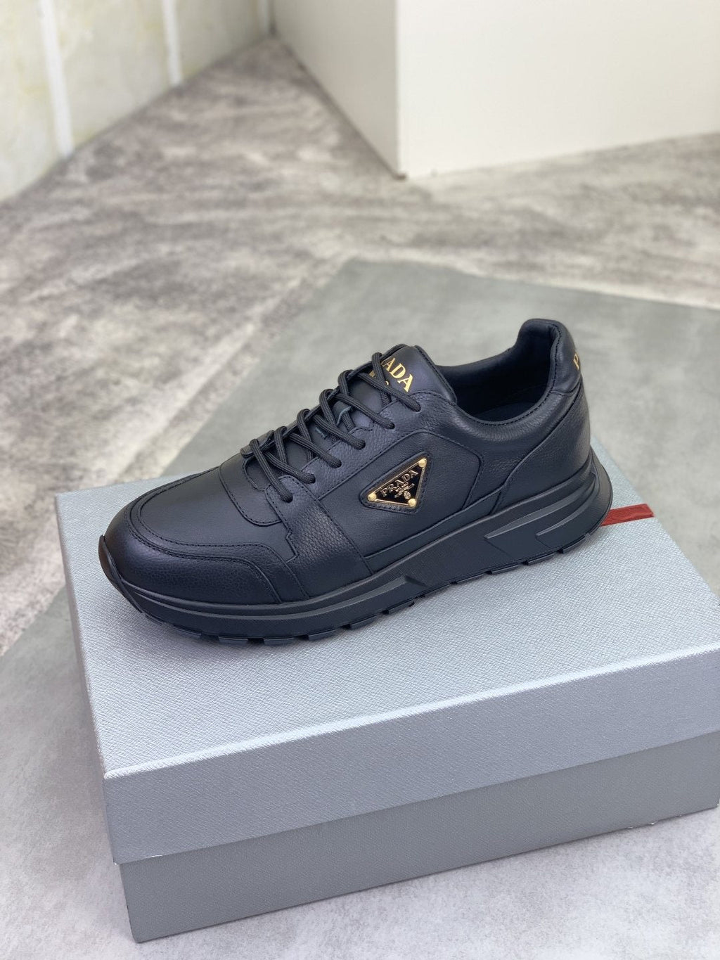 Prada Black Lug Sole Sneakers