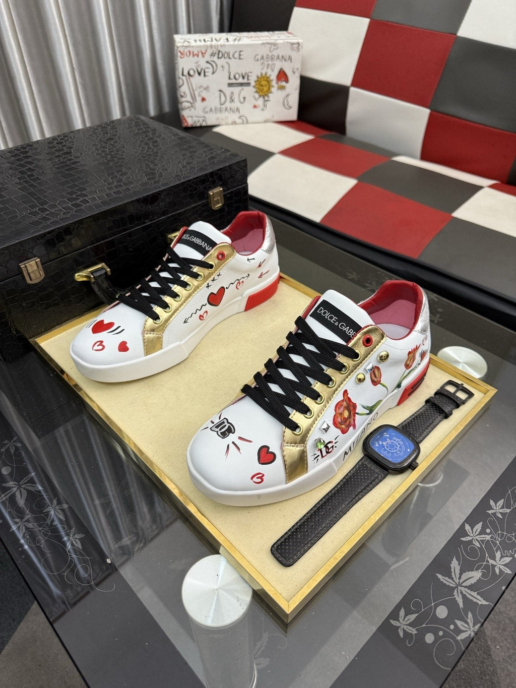 Dolce & Gabbana Floral Print Low-Top Sneakers