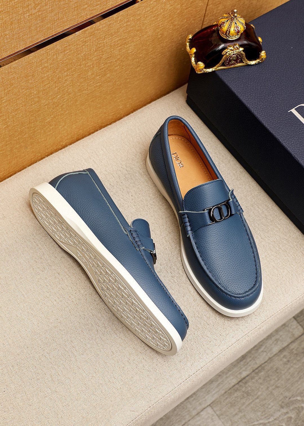 Dior Textured Leather Slip-On Shoes