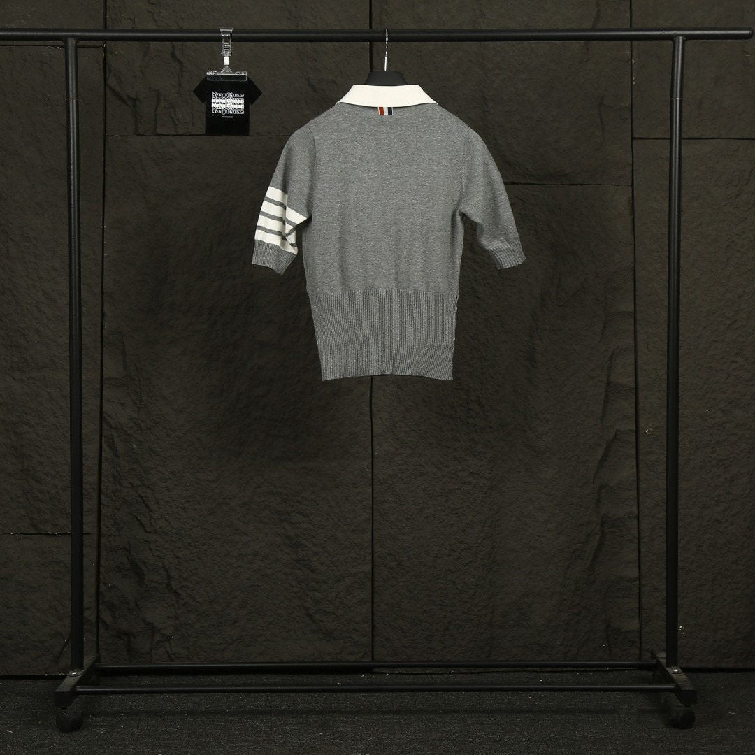 Thom Browne Dog Motif Knit Polo Shirt