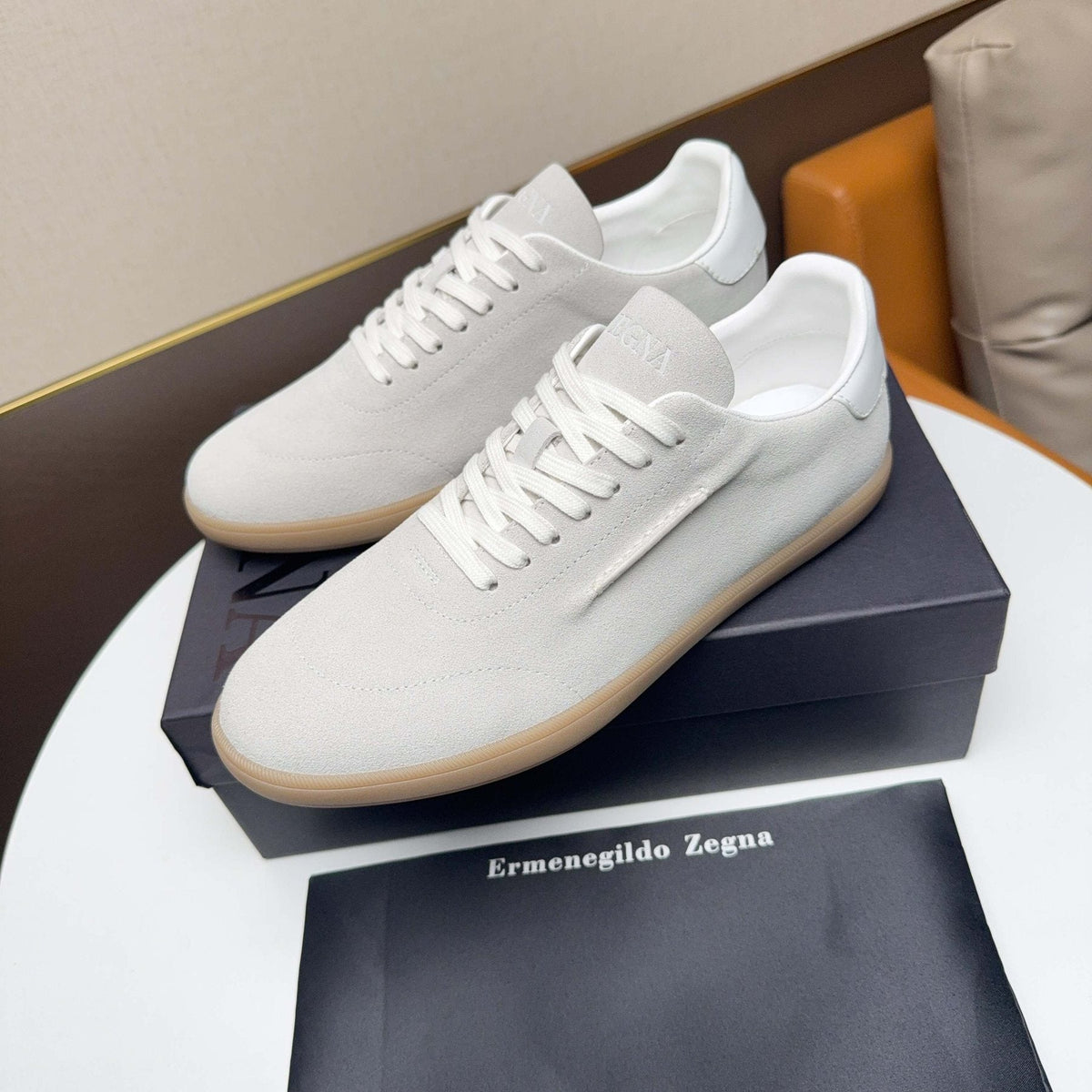 Zegna Suede Low-Top Sneakers