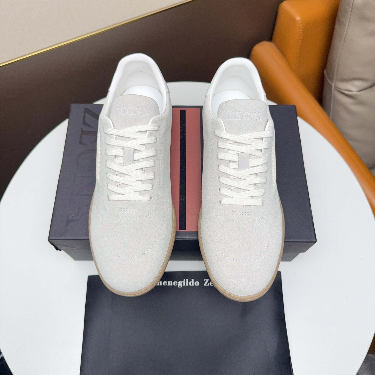 Zegna Suede Low-Top Sneakers