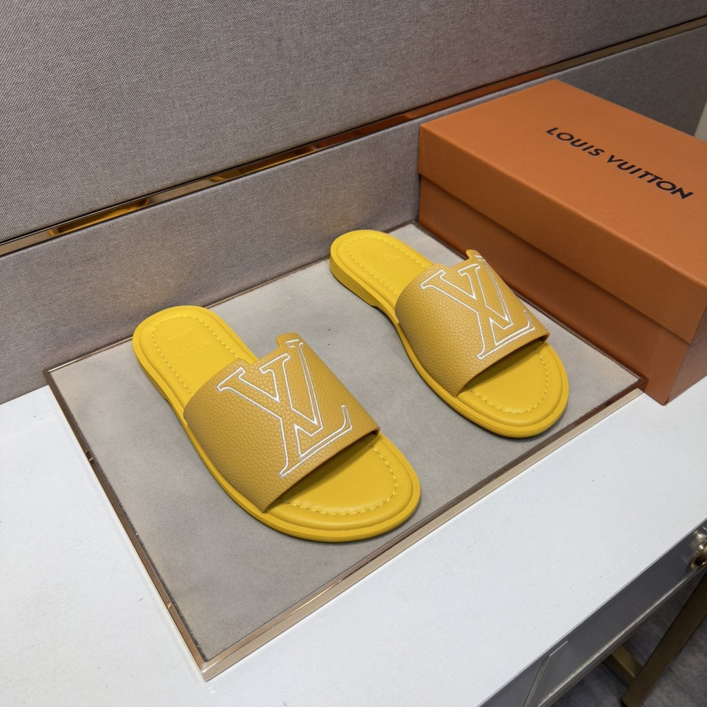 Louis Vuitton Men's Outlined LV Slide Sandals