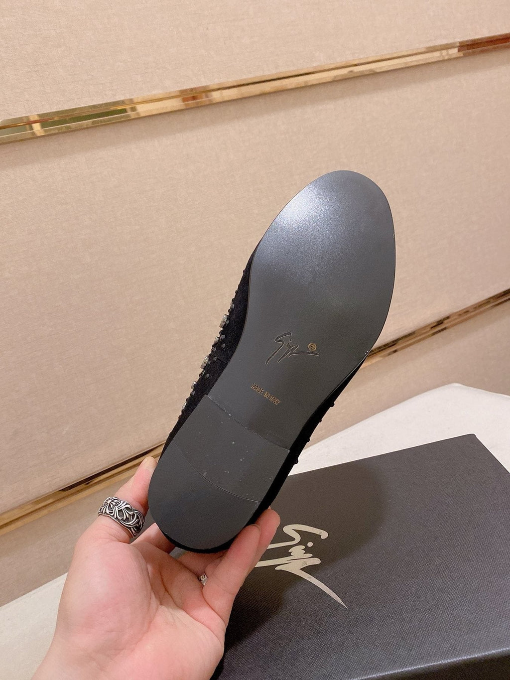 Giuseppe Zanotti Men's Black Studded Slip-On Shoes
