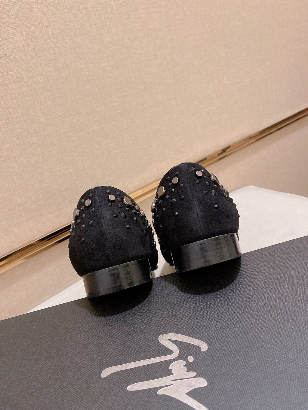 Giuseppe Zanotti Men's Black Studded Slip-On Shoes