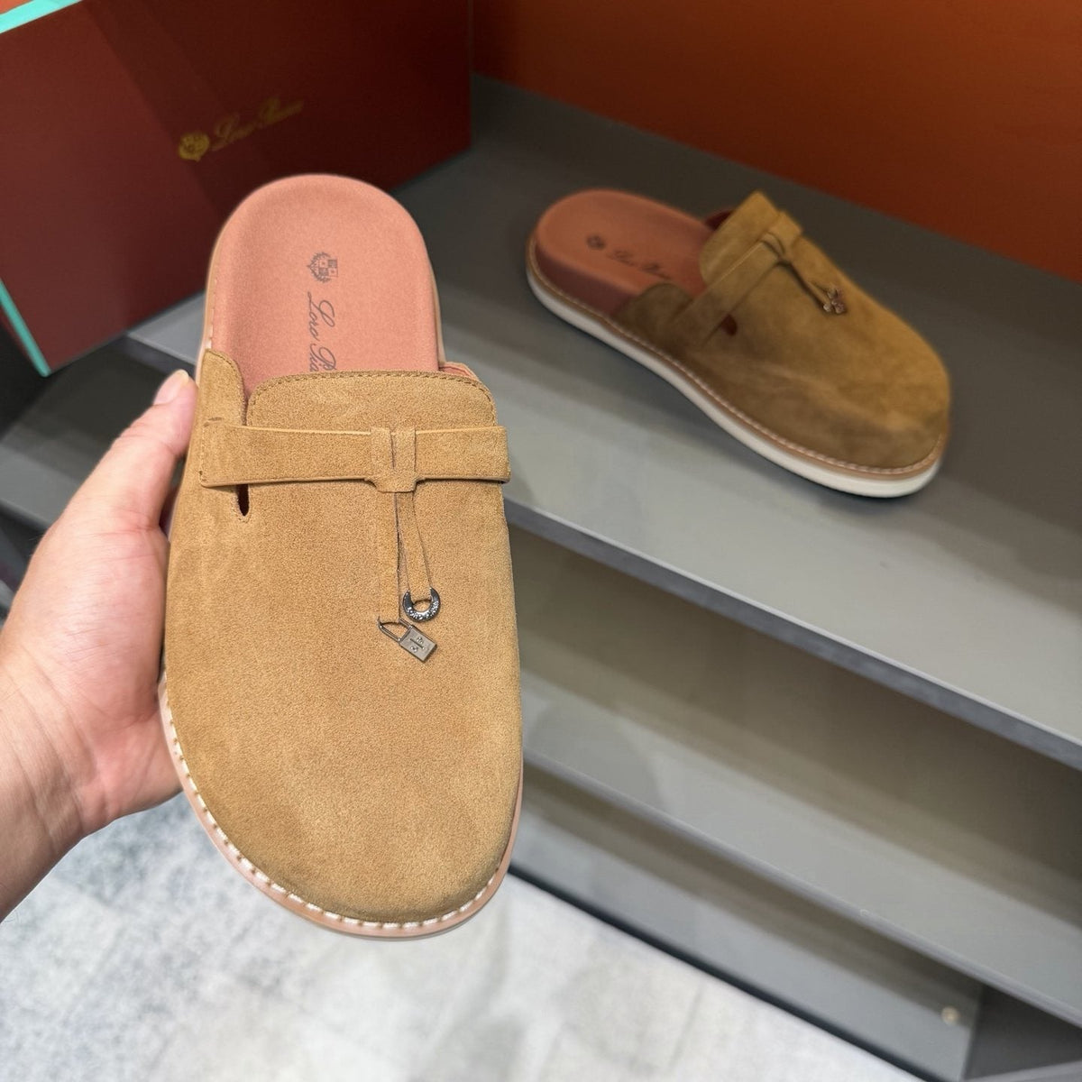 Camel Tan Backless Mule Loafers