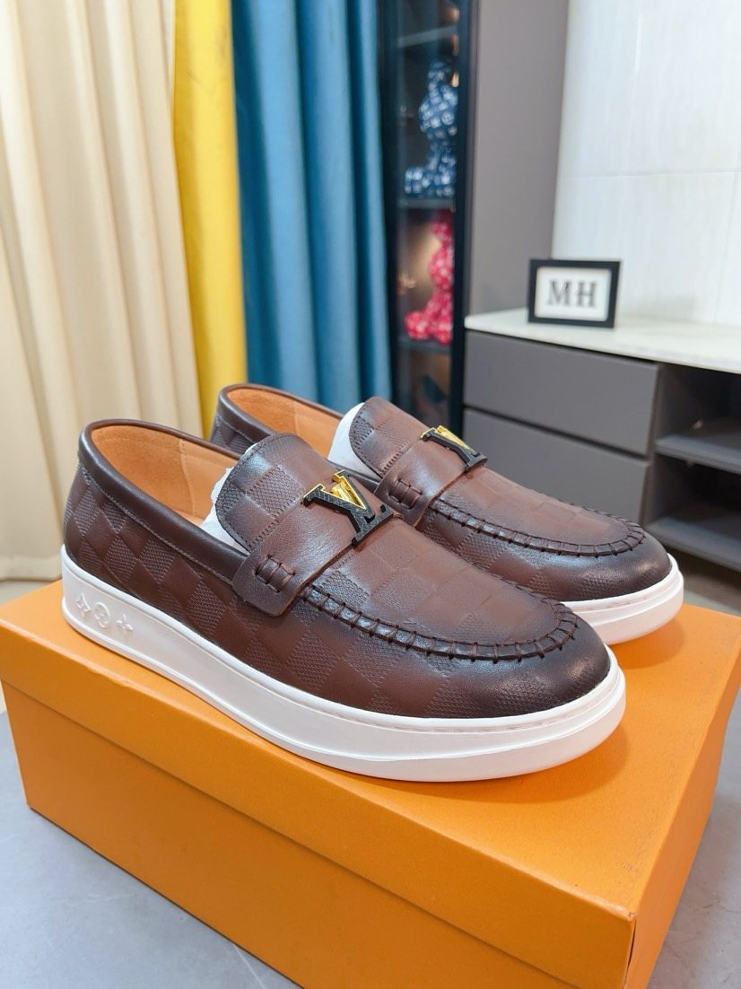Louis Vuitton Men's Check-Pattern Loafers