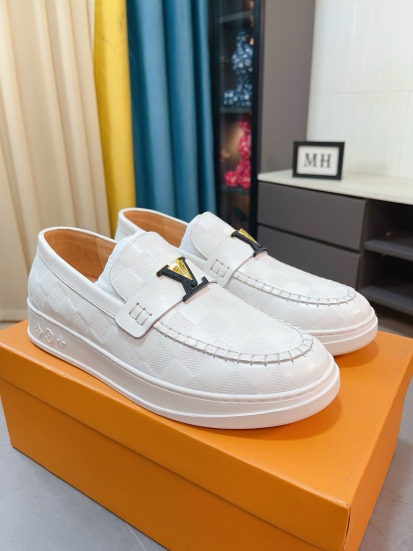 Louis Vuitton Men's Check-Pattern Loafers