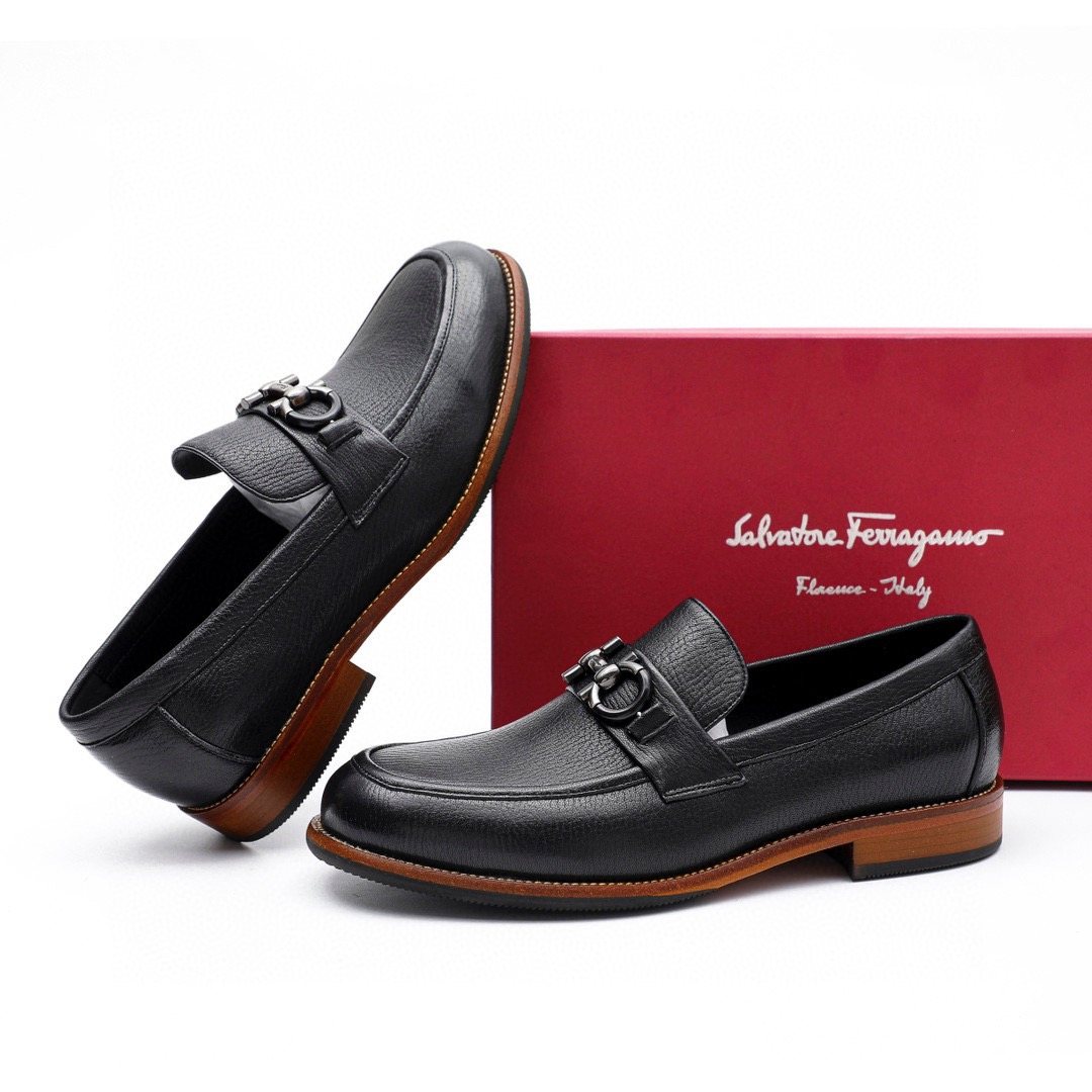 Salvatore Ferragamo Men's Black Leather-Look Bit Loafers