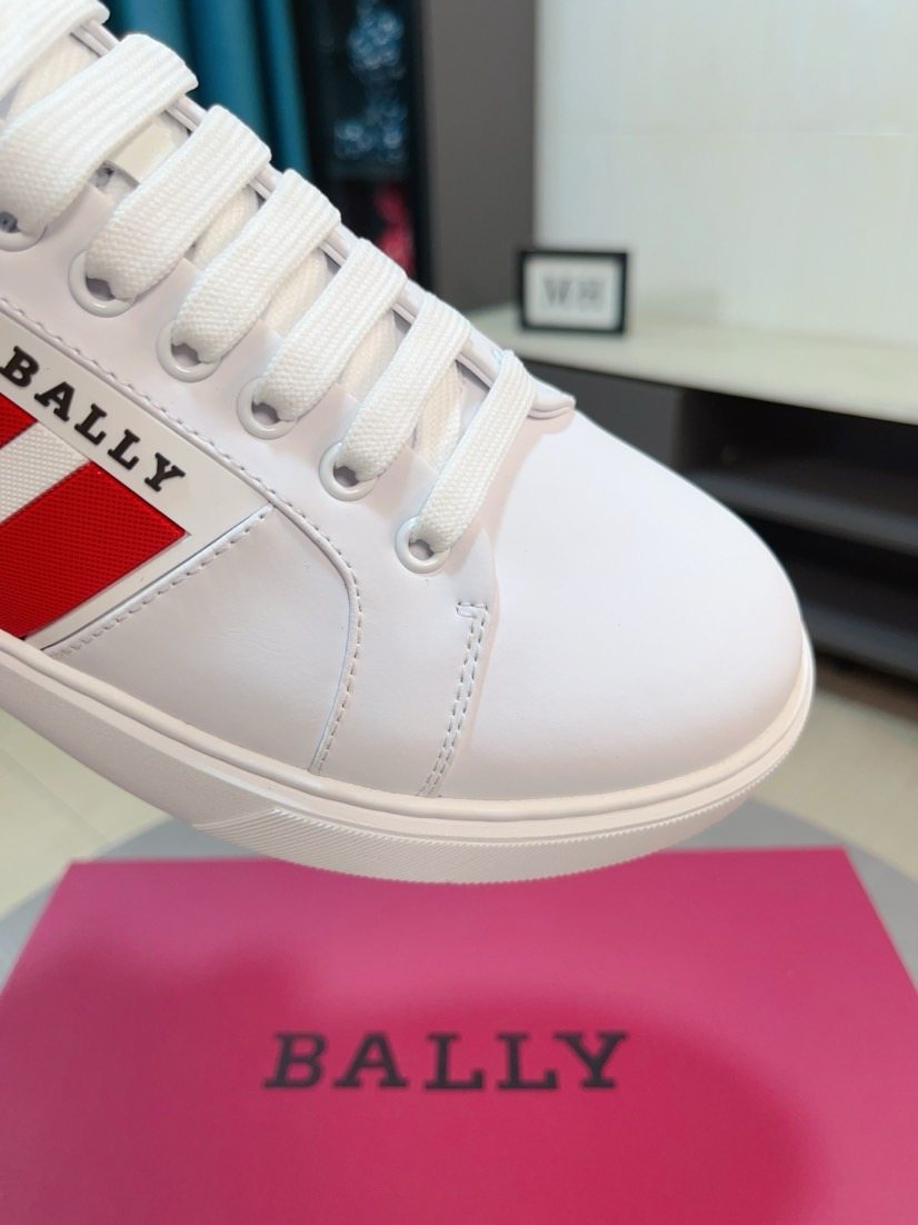 Bally Red Stripe Low-Top Sneakers