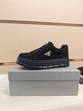 Prada Triangle Plaque Low-Top Sneakers - Lugged Outsole