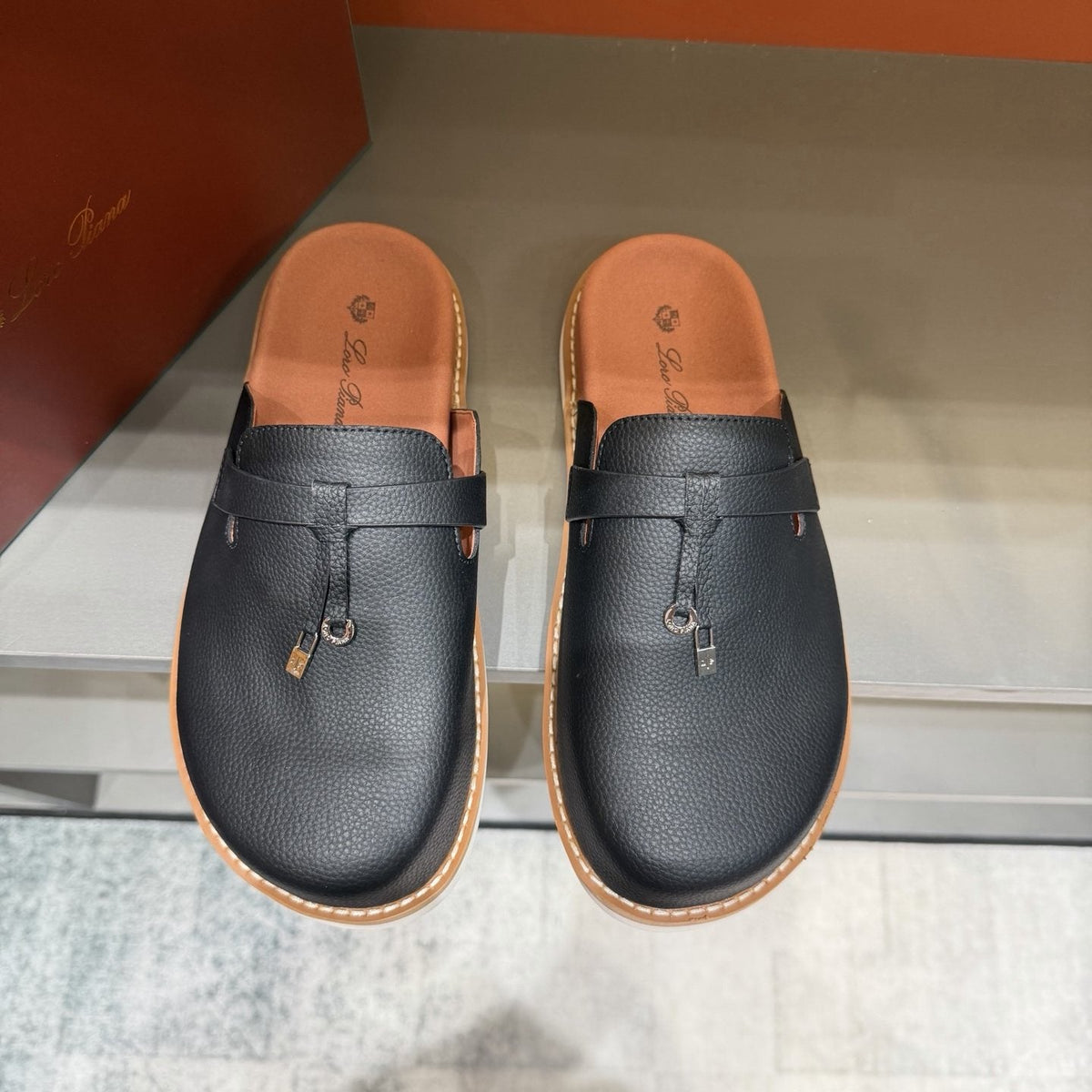 Loro Piana Textured Mule Loafers