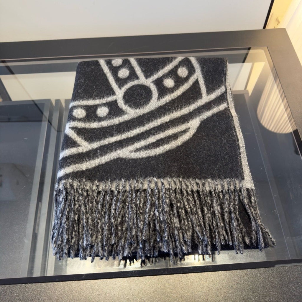 Vivienne Westwood Orb Fringed Scarf