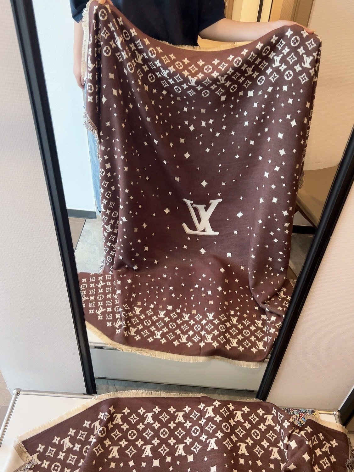 Louis Vuitton Starry Monogram Fringed Wrap