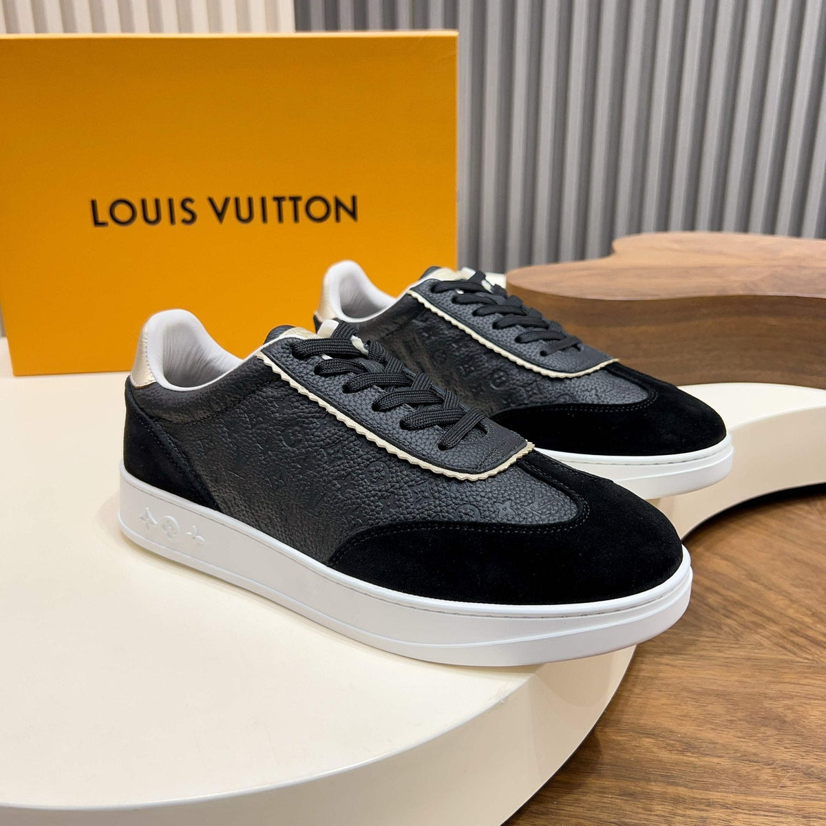 Louis Vuitton Embossed Low-Top Sneakers - Contrast Stitching