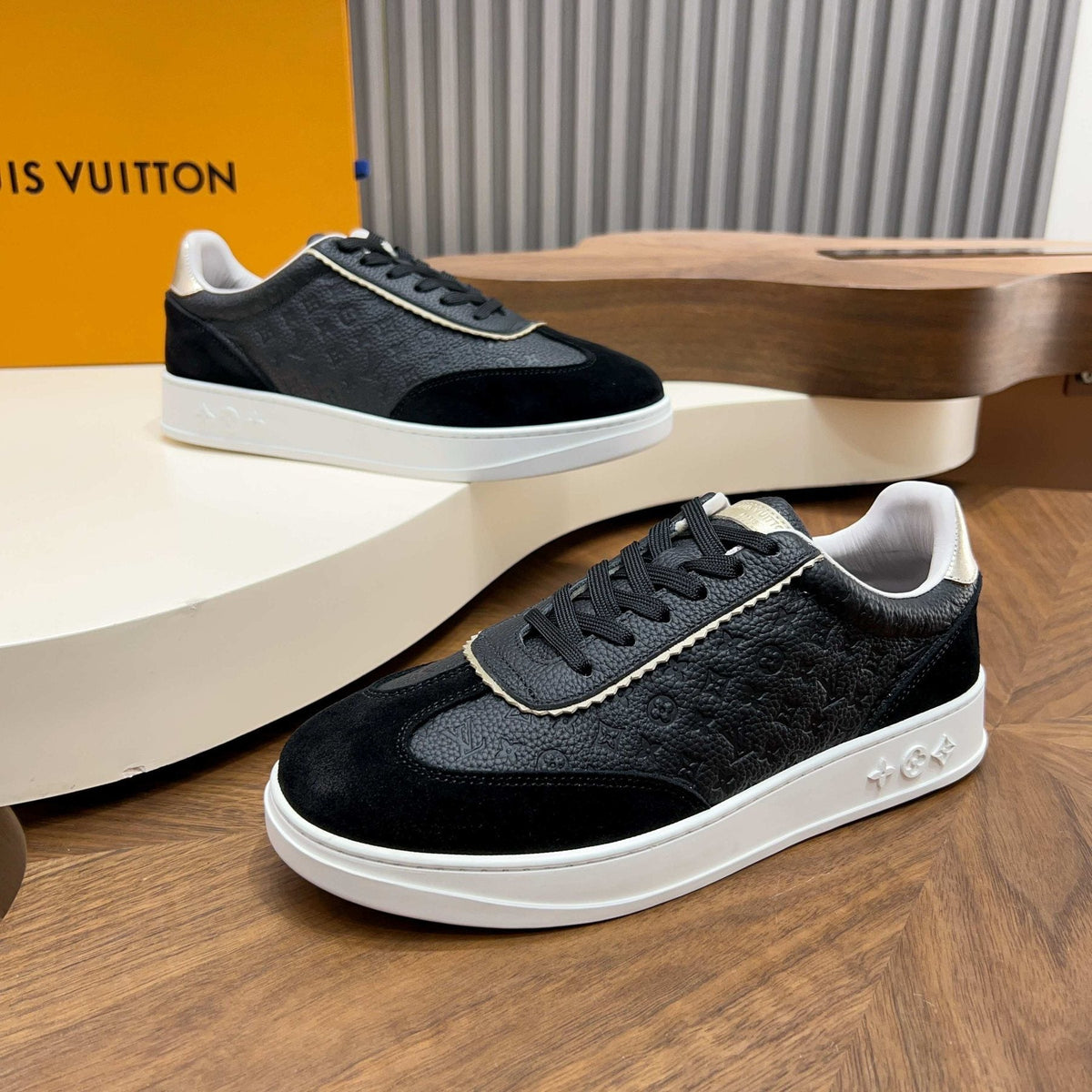 Louis Vuitton Embossed Low-Top Sneakers - Contrast Stitching