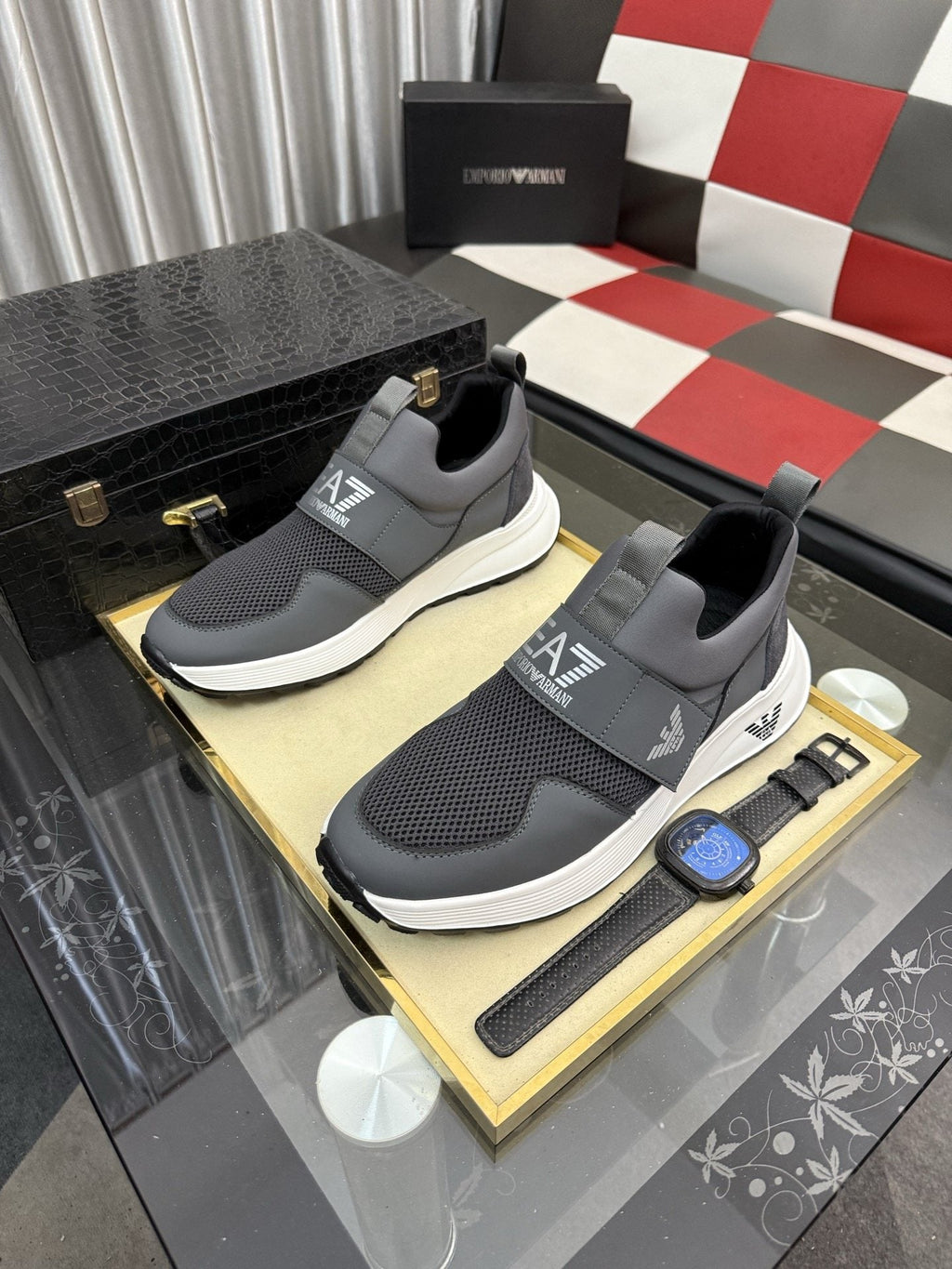 Armani EA7 Mesh Slip-On Sneakers