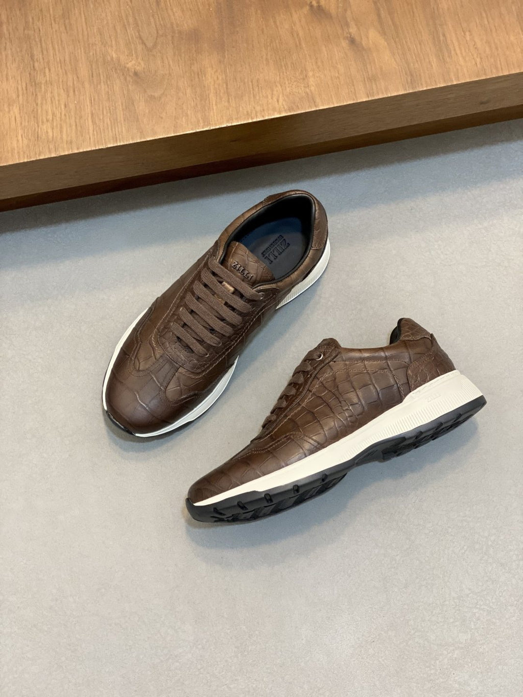 Zilli Men's Stitched Leather Sneakers